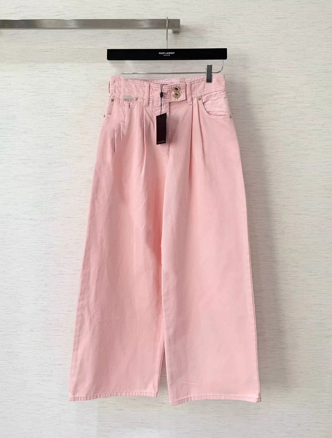 L 25Ss Spring/Summer New Pink Denim + Wide Leg Pants