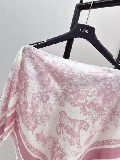 Di 25 Holiday style silk printed scarf cape cardigan
