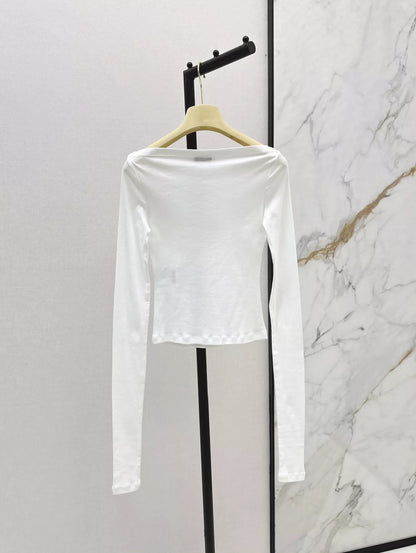 M 25 Early Autumn New Style One-shoulder Ultra-thin See-through Bottoming Shirt