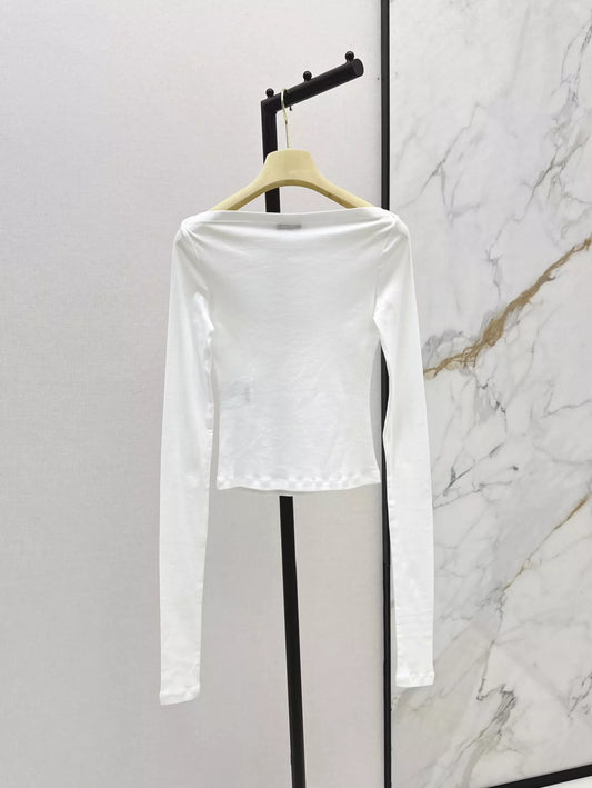 M 25 Early Autumn New Style One-shoulder Ultra-thin See-through Bottoming Shirt