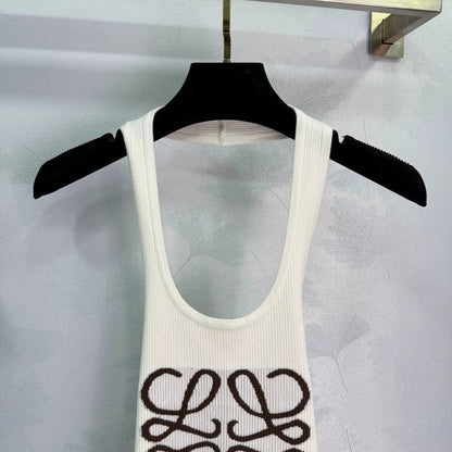 25 Summer new letter jacquard halter neck backless vest