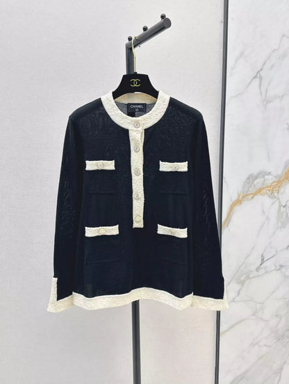 C 25 Early Fall New Premium Black and White Half Cardigan