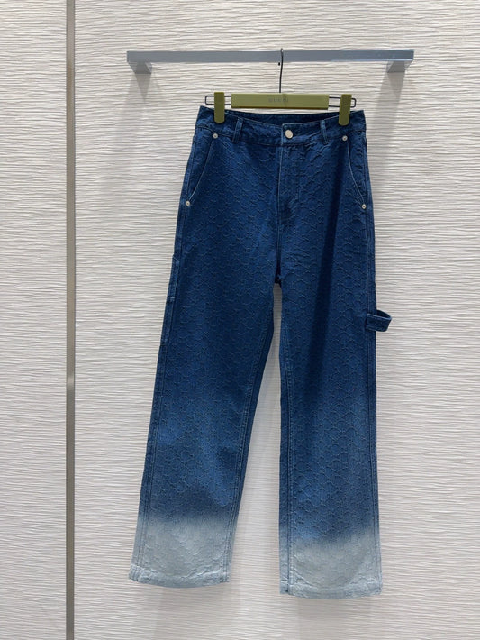 g 25 new gradient color letter denim pants
