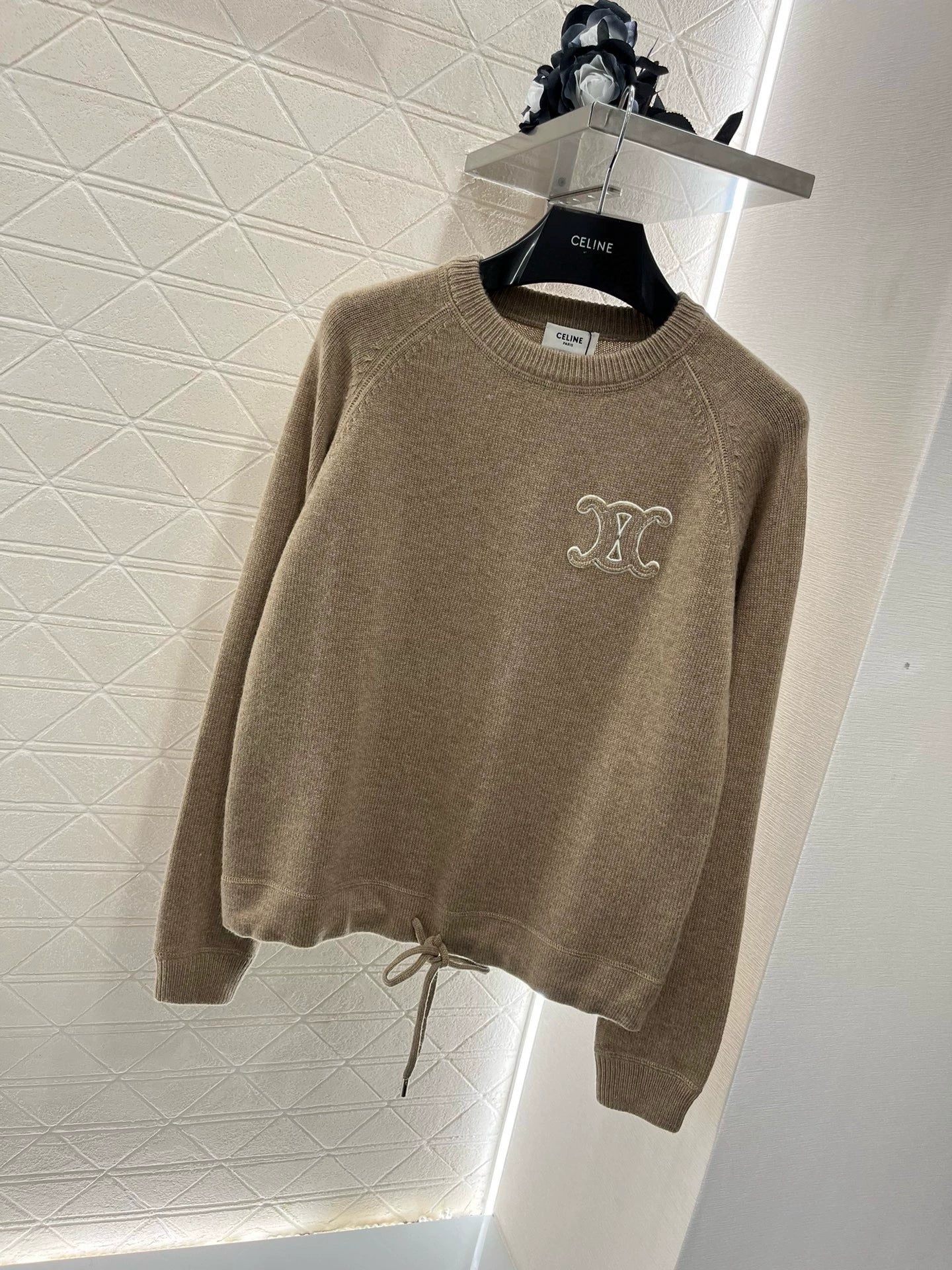 CE 25 Early Spring New Knitted Pullover Sweatshirt Trousers Set