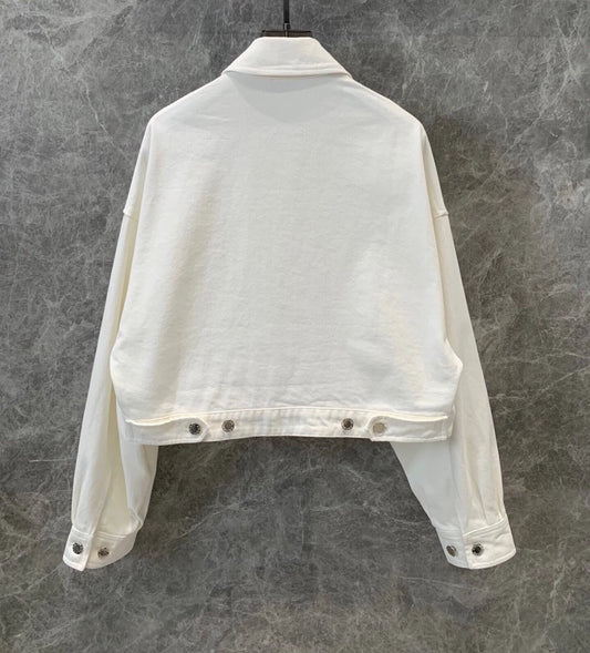 P 25 NEW White denim jacket
