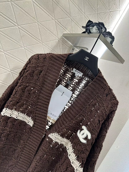 Cardigan tricoté au crochet C 25fw