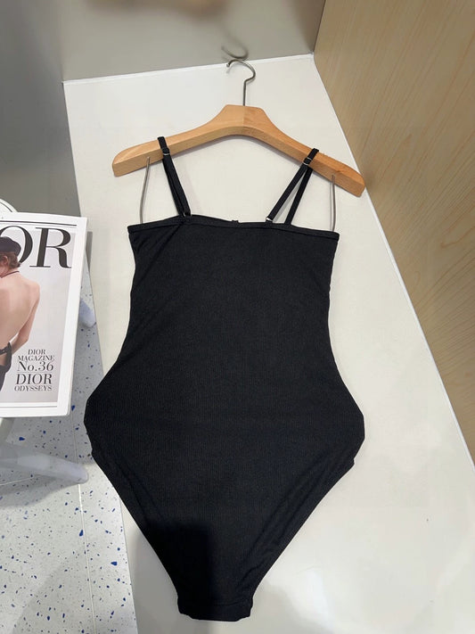 D 25 Black Camisole One-piece Swimsuit