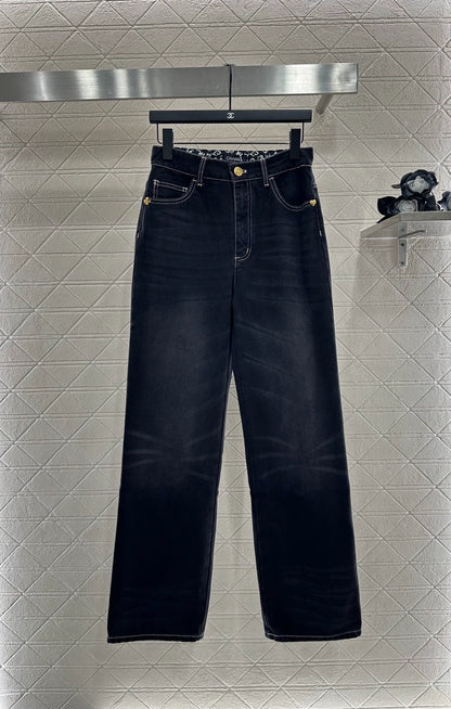 C 25 High-Rise Bleached Crinkle Jeans.