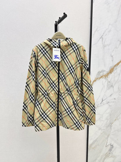 BU 25 Early Autumn New Fashion Plaid Trench Coat