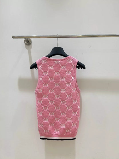 G 25 New Monogrammed Jacquard Knit Vest
