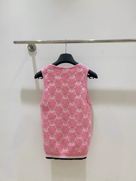 G 25 New Monogrammed Jacquard Knit Vest