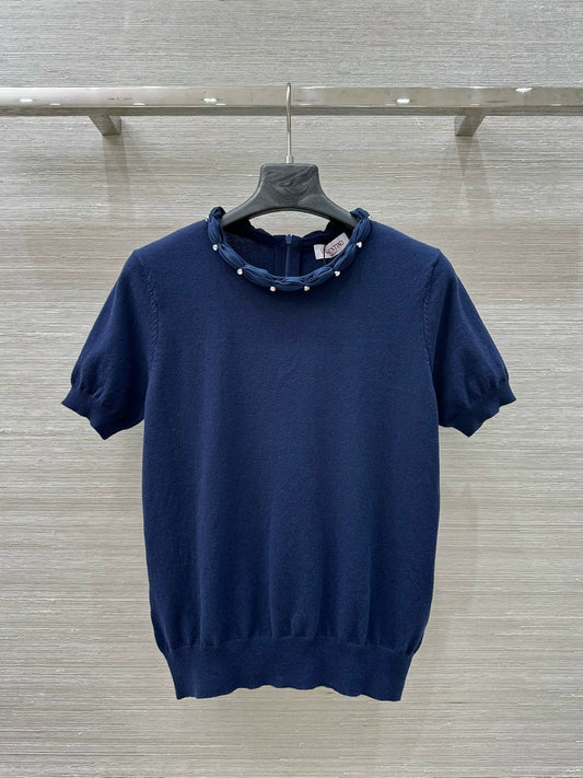 V 25 Spring/Summer New Knit Short Sleeve Top