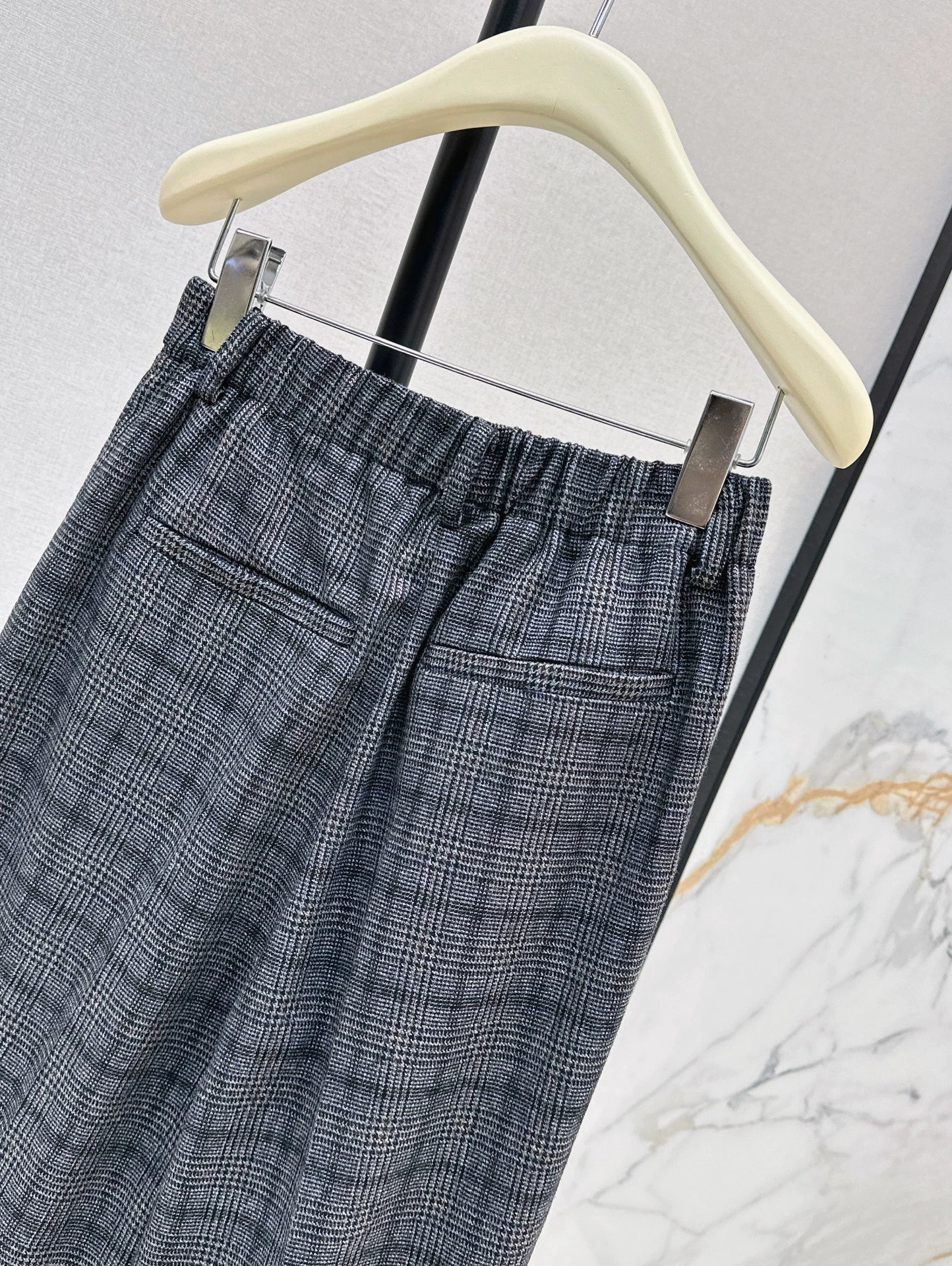 Bru 25 Blue plaid suit and trousers