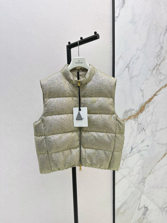MON 25fw Silver stand collar down vest