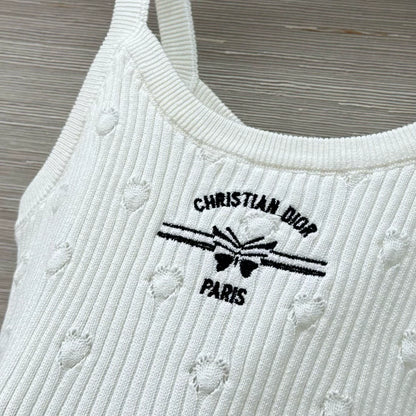 D 25 New Products Vacation Knit Polka Dot Tank Top