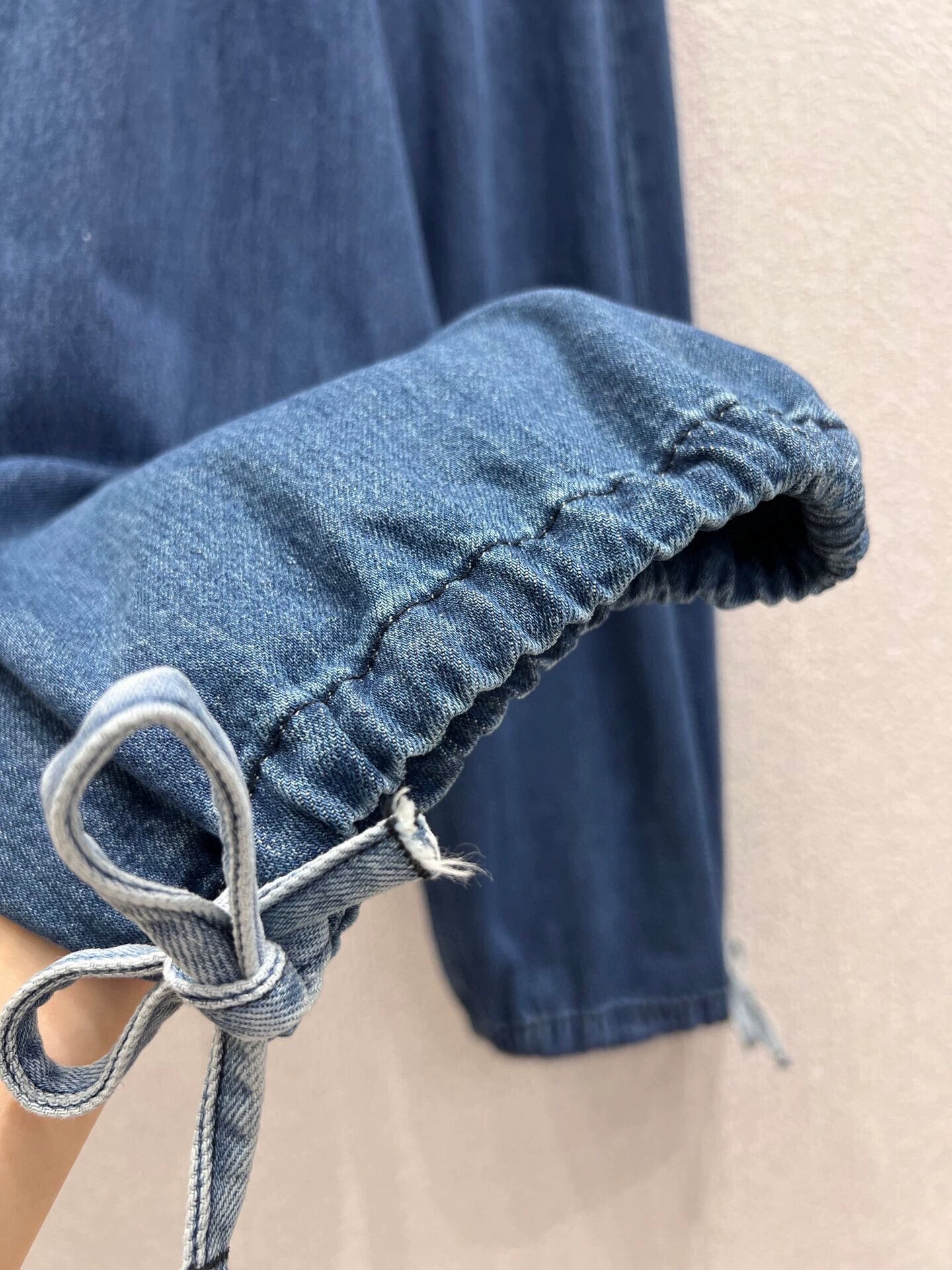 C 25B High-end Handicraft Series New Washed Gradient Lace-up Jeans