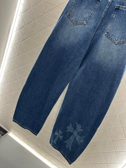 CH 25 New Cross Print Denim Pants