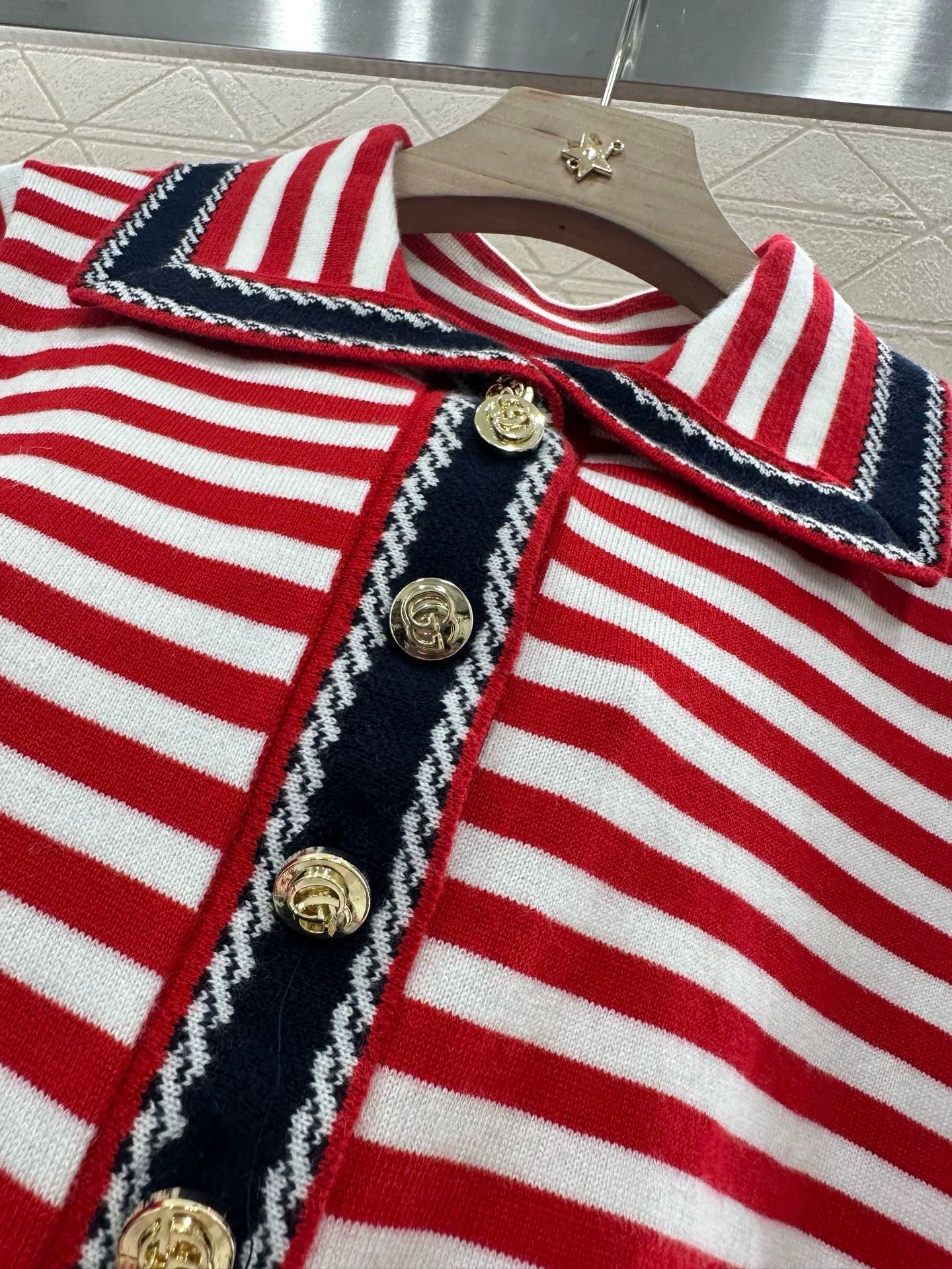 G 25 Striped navy knit dress