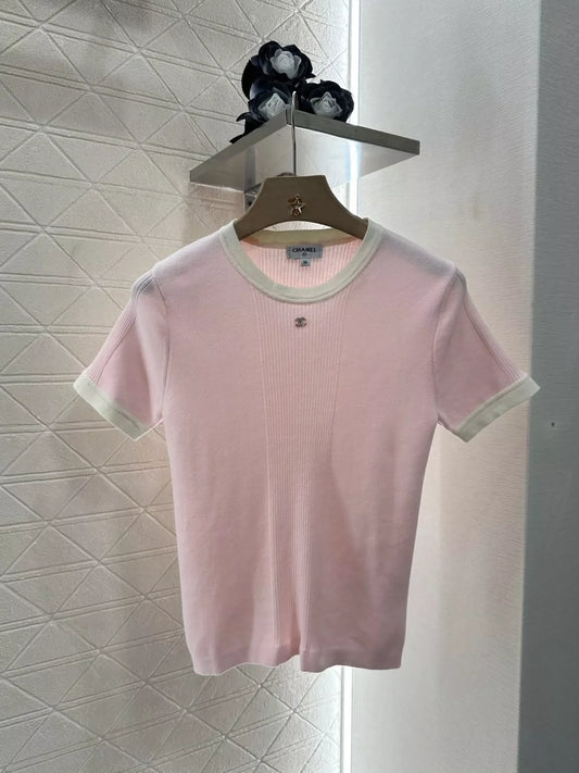 C 25 spring and summer new Slim knit short-sleeved top