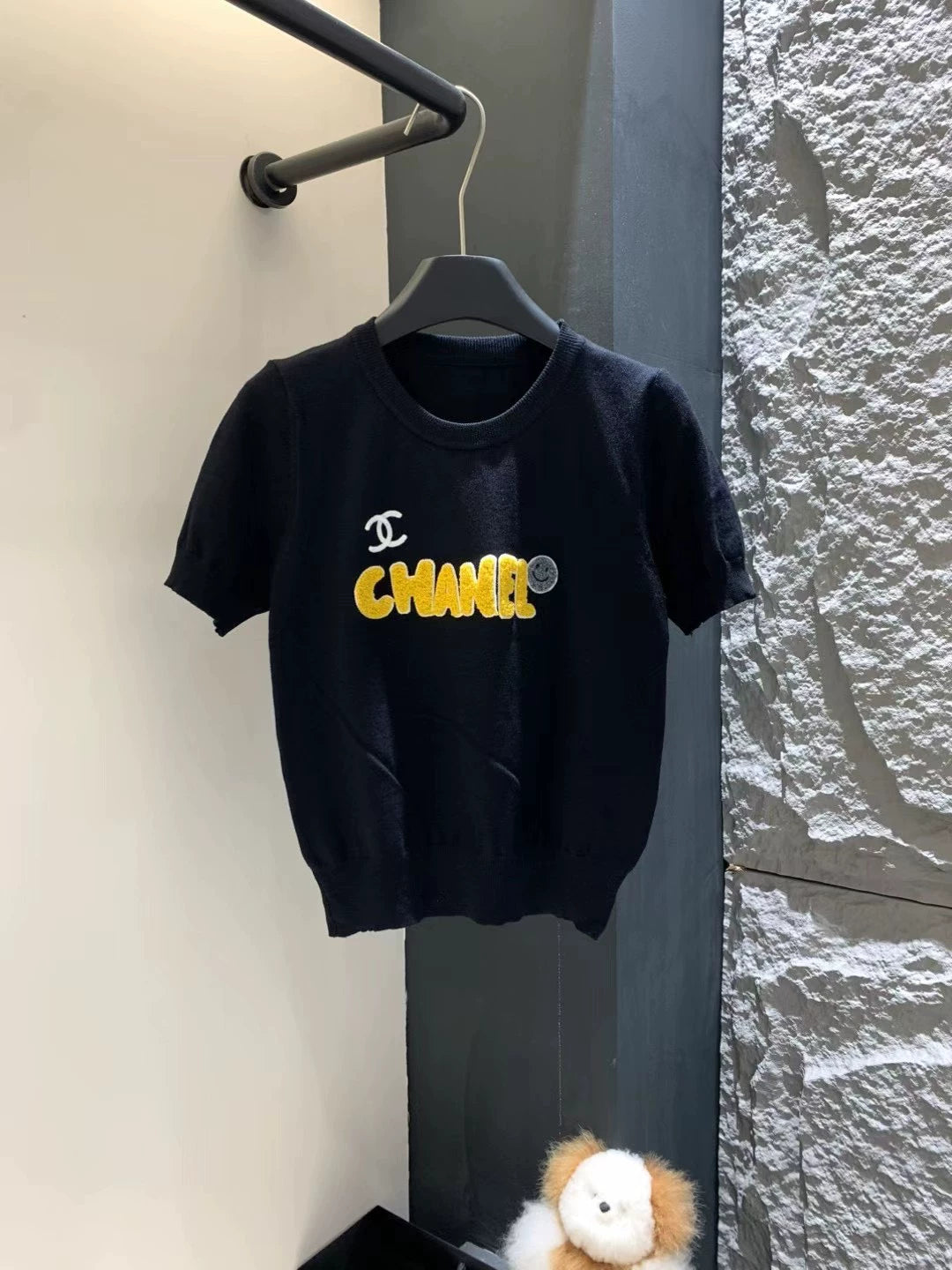 C 25 Fleece Logo Knit Short Sleeve