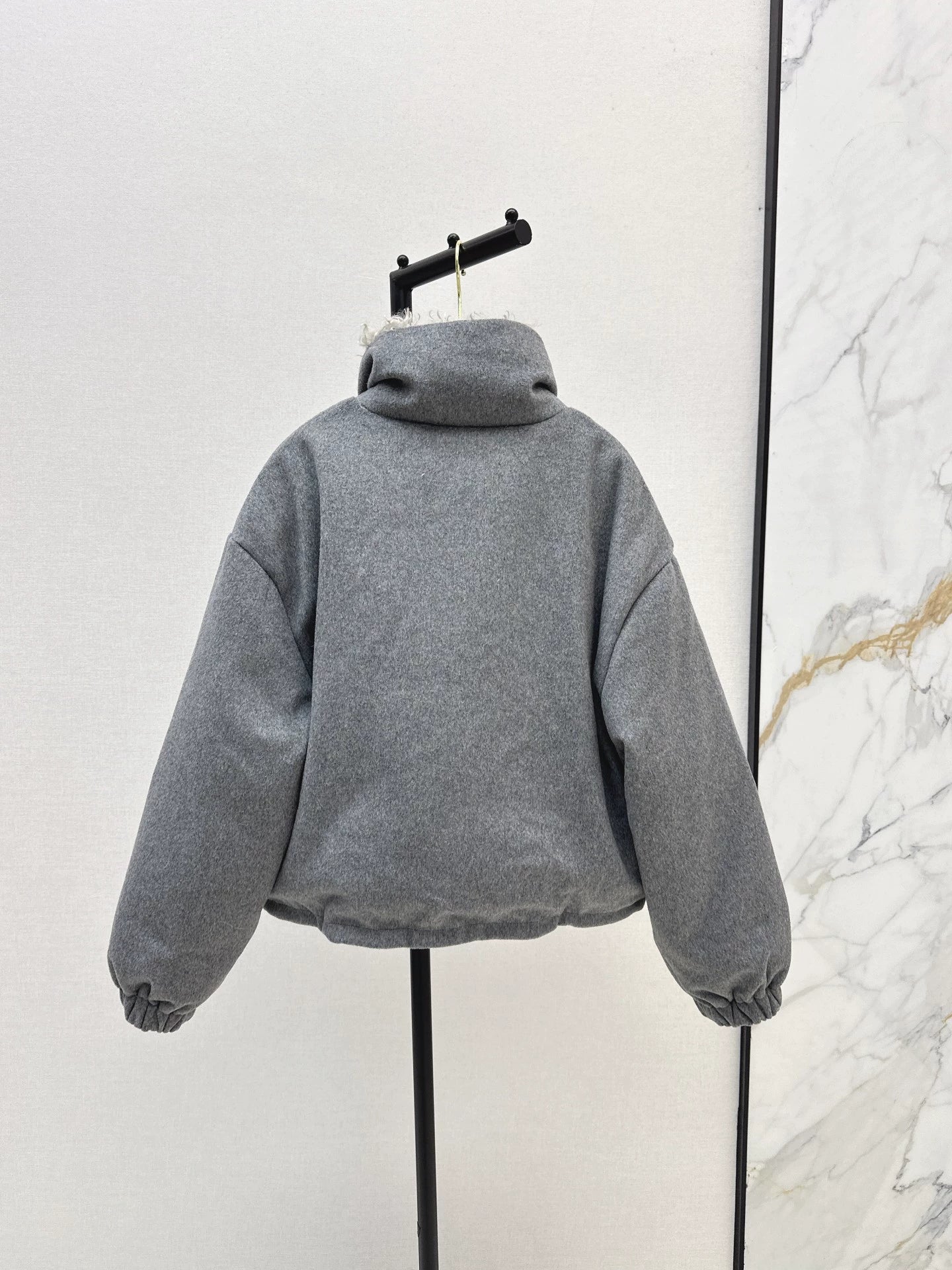 Mi 25 Lamb wool short standing collar down jacket