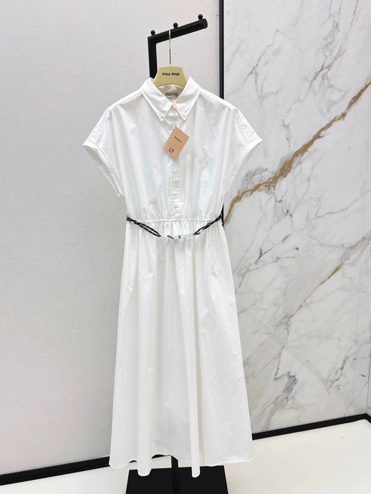 M 25 Spring and Summer New Lapel Short Sleeve Dress
