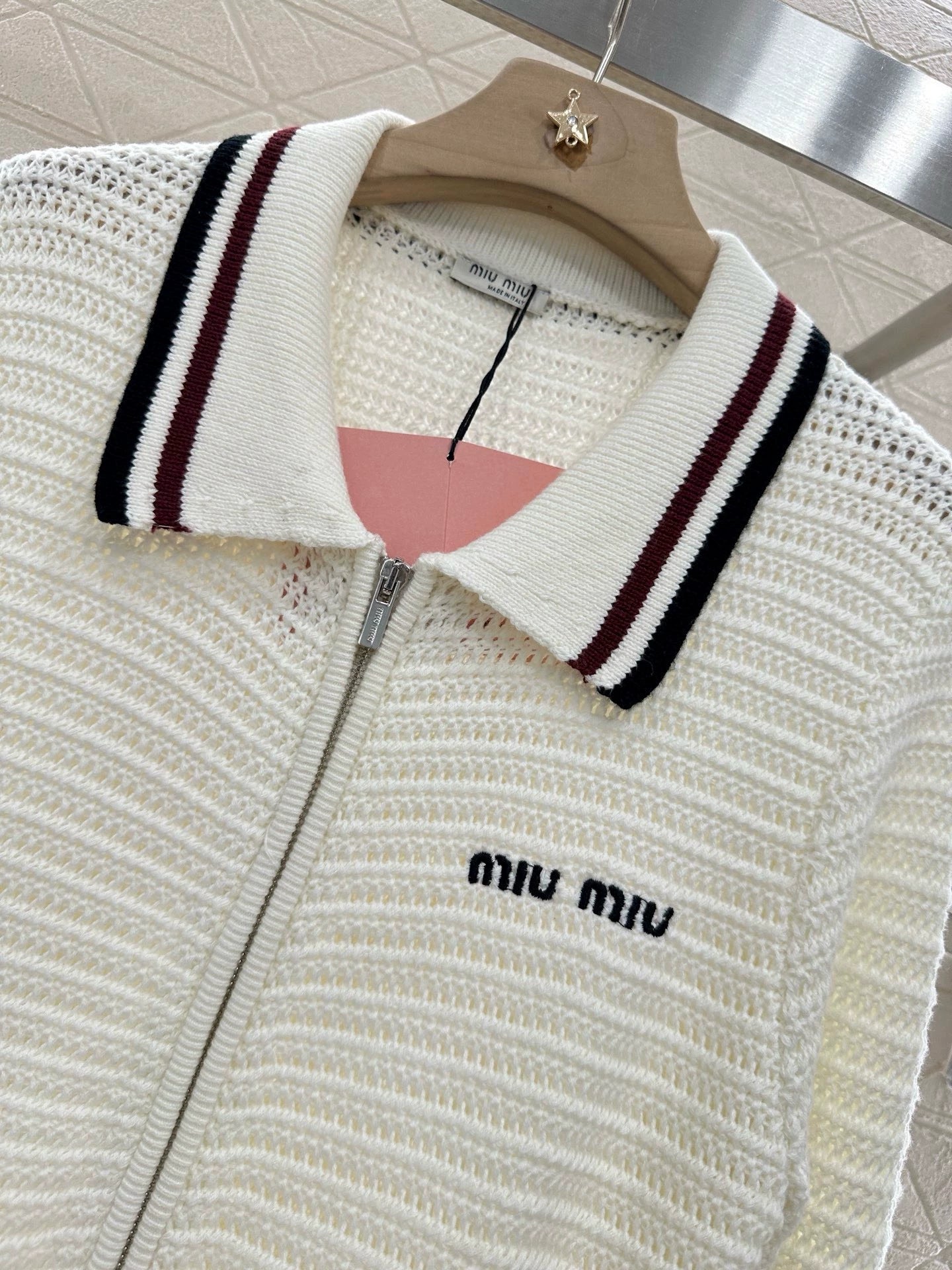 m 25 Striped knit cardigan with lapel