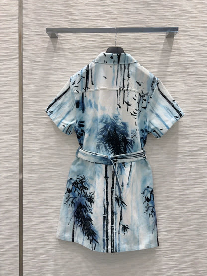 D 25 New Ink Painting Print Dresses