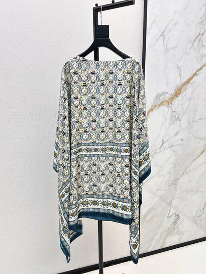 LOR 25 Spring and Summer New Romantic Holiday Style Cape Shawl Cardigan Dress