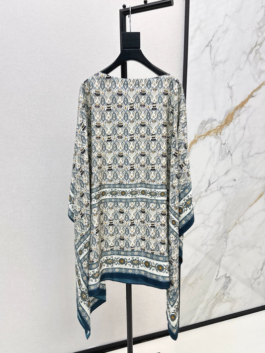 LOR 25 Spring and Summer New Romantic Holiday Style Cape Shawl Cardigan Dress