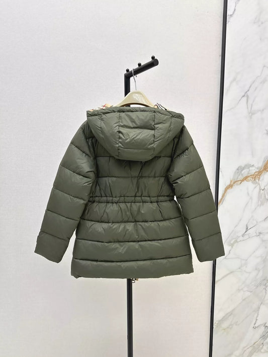BRU 25fw Hooded drawstring waist down jacket