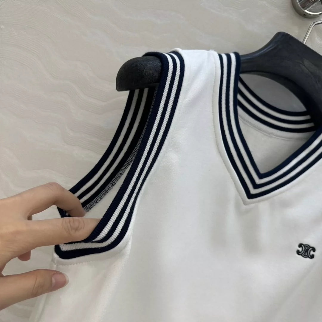 CE 25 new sports white vest top