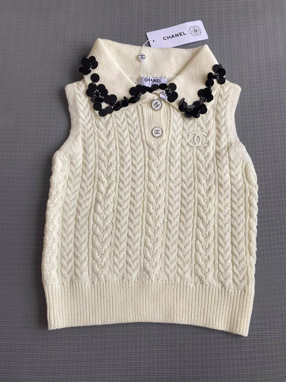 C 25 Black Sequin Embellished Turtleneck Vest