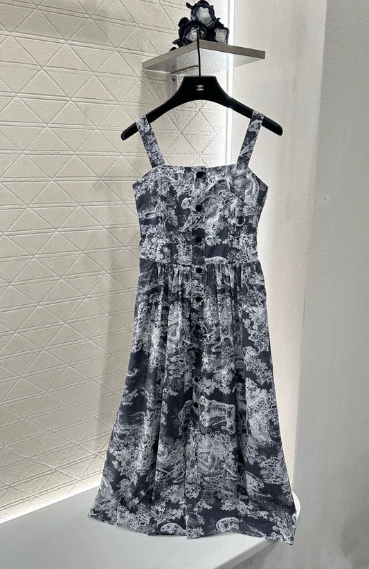 D 25 Animal jungle series print suspender dress