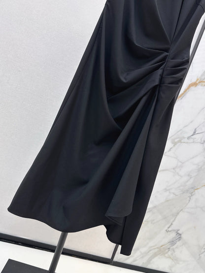 mcq 25 irregular pleated sleeveless vest dress