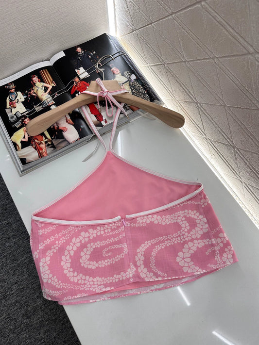 C 25 Printed halter vest