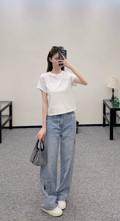 AL 25 Overlap Printed Letters Short Sleeve T-Shirt