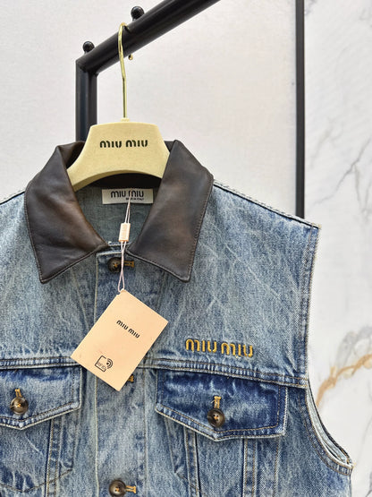 M 25fw Vintage denim vest