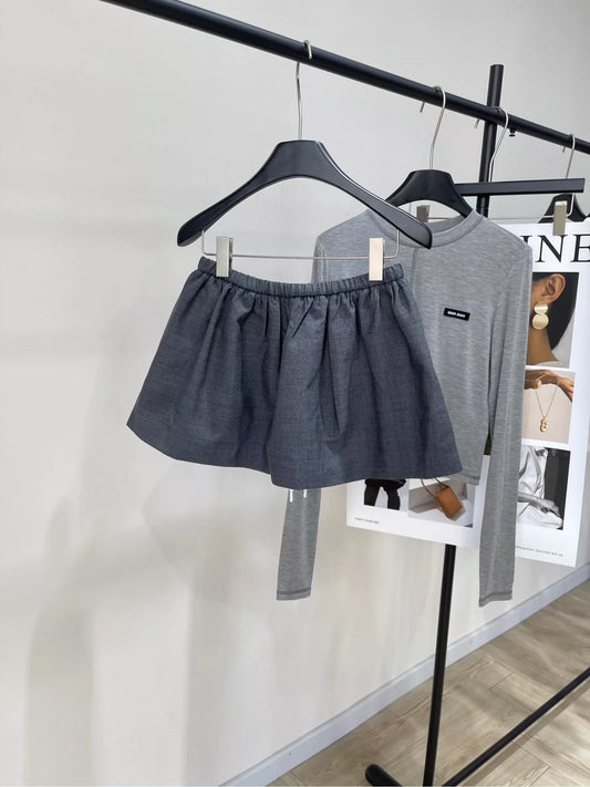M 25 Gray Gingham Puffy Skirt