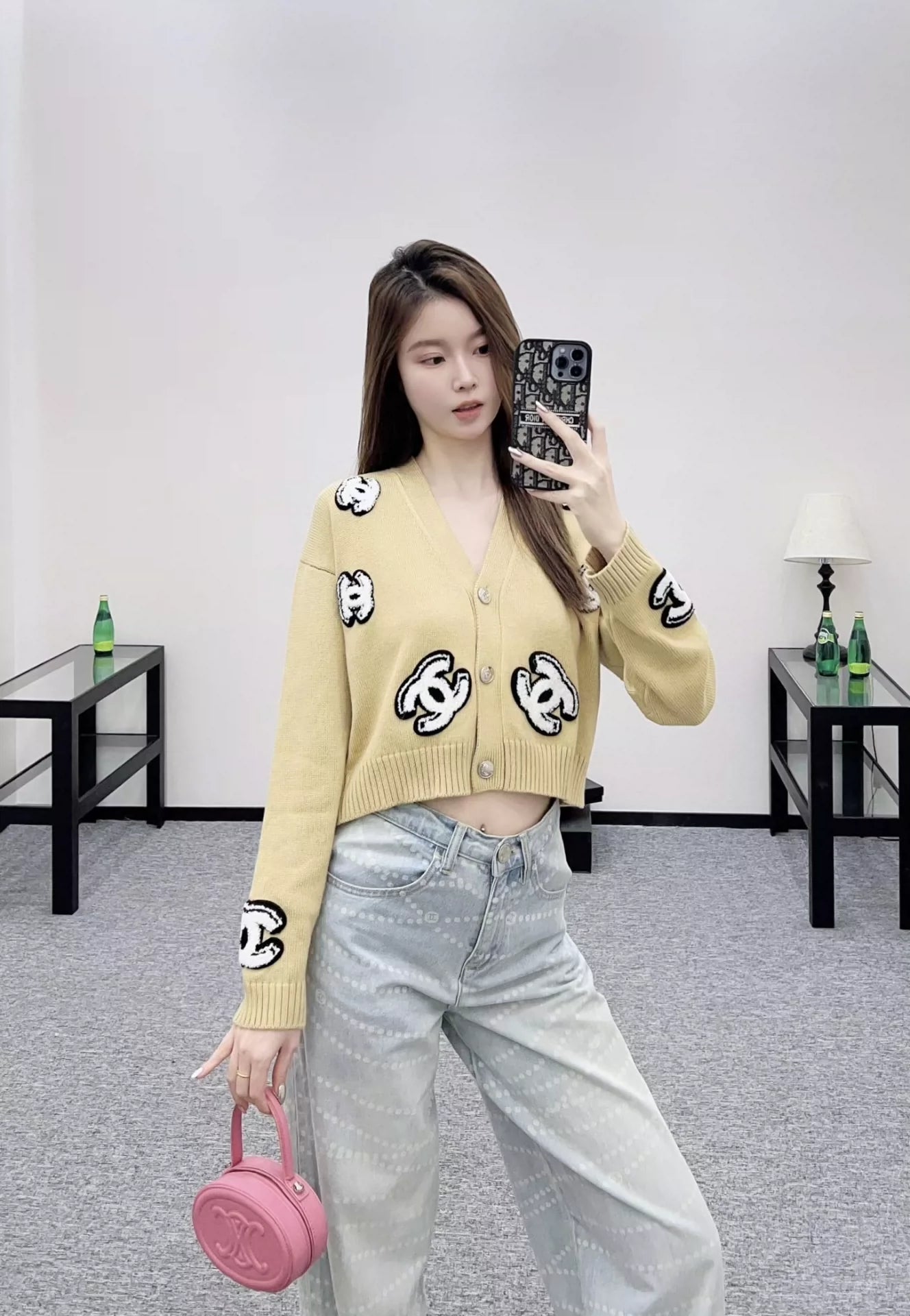 C 25 Fashion logo knitted cardigan