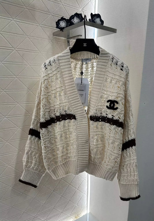 C 25fw Crochet knitted cardigan