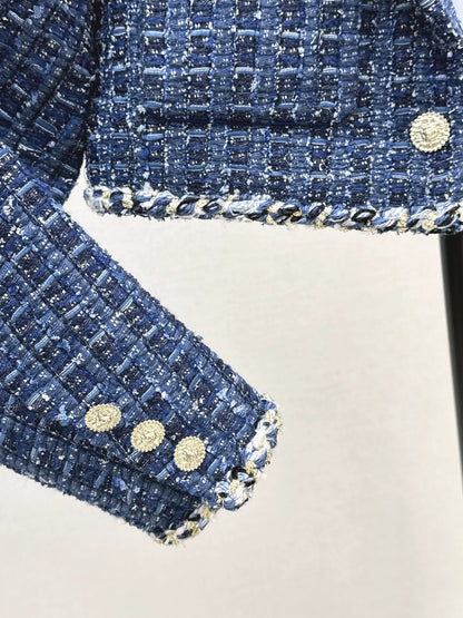 C 25 Model's Sapphire Blue Tweed Short Jacket