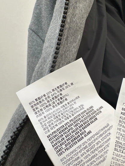 Mi 25 Lambswool patchwork short stand collar down jacket