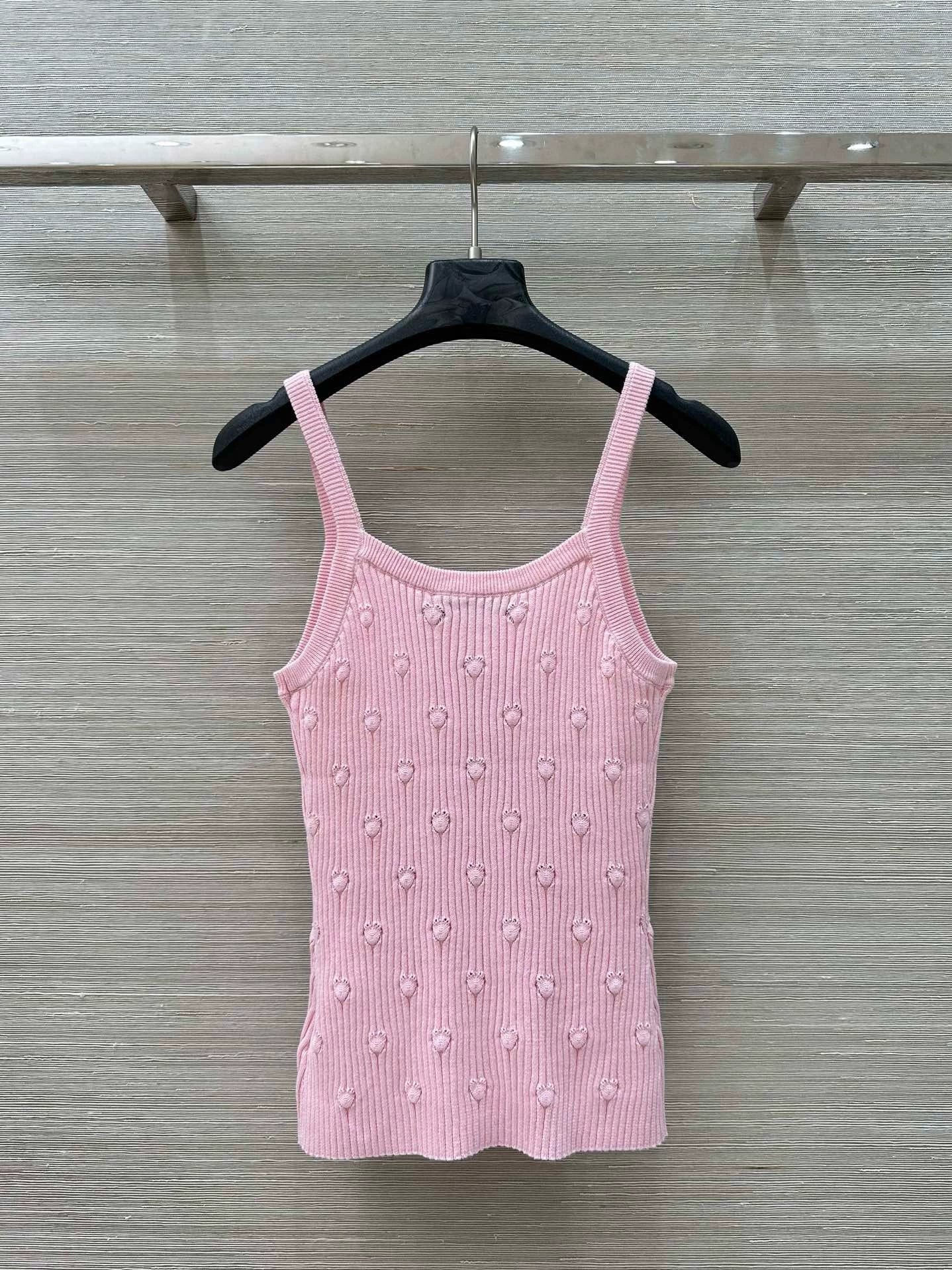 D 25 New Products Vacation Knit Polka Dot Tank Top