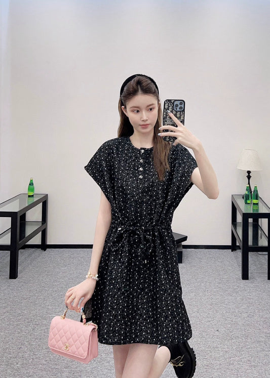 C 25 Drawstring Jacquard Dress