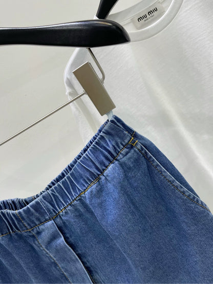 M 24 Dark blue soft denim shorts