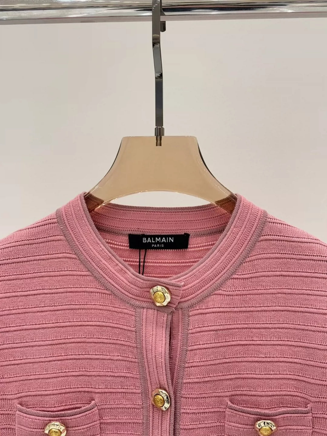 BA 25 Spring and Summer new V-neck irregular metal button simple casual knitted cardigan