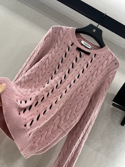25 Early Autumn New Arrival Cable Ribbon Knitted Pullover Sweater