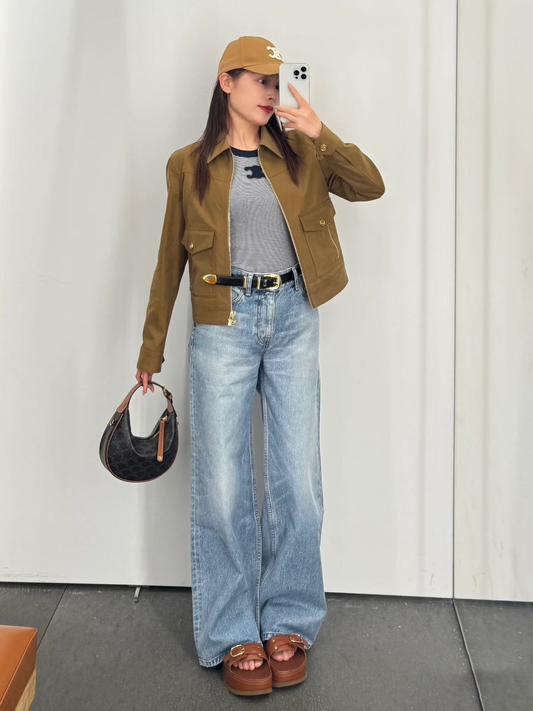 CE 2025  Vintage Lapel Jacket and Half Skirt Suit