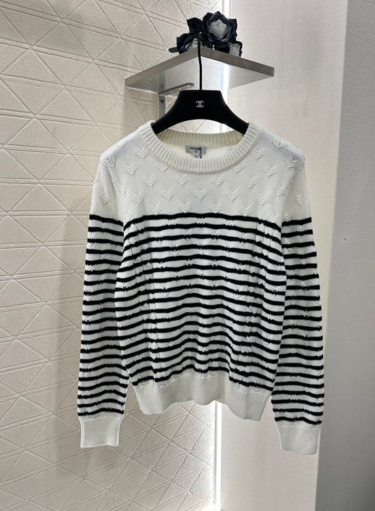 C 25 Striped Knit Pullover Sweater